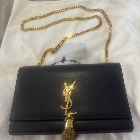 Yves Saint Laurent Black Crossbody with Gold Accents Perfect Condition! - Picture 5 of 8